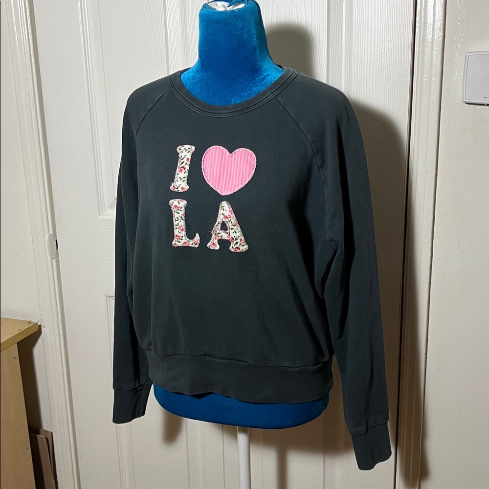 Anthropologie LETLUV I ❤️ LA Crew Sweatshirt Women’s XS - Picture 3 of 6